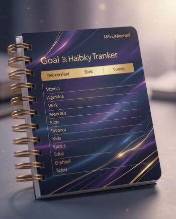 Undated Weekly Planner with Goal & Habit Tracker Notebook