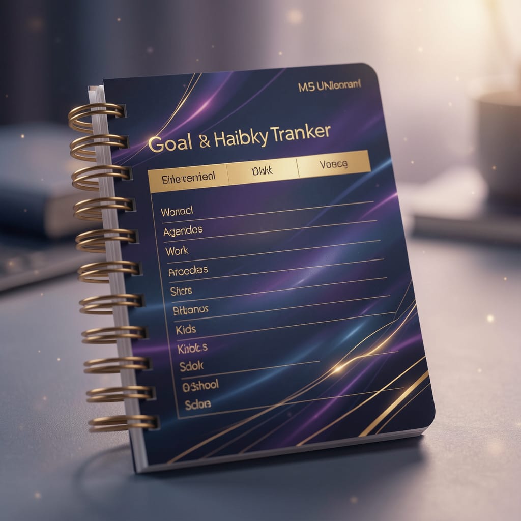 Undated Weekly Planner with Goal & Habit Tracker Notebook