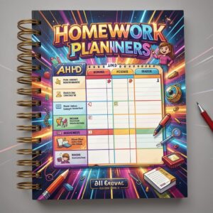 Colorful Homework Planner for ADHD Students – Undated Assignment Journal