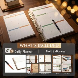 Minimalist A5 Planner Inserts Bundle – Daily, Weekly, Monthly (Printable PDF)